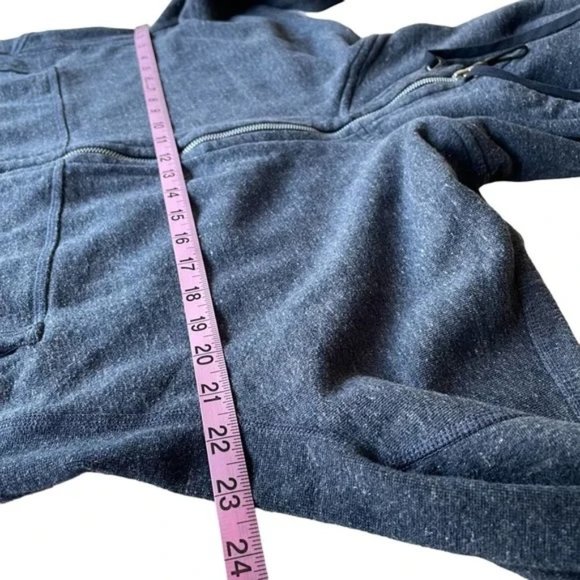 Adidas Reigning Champ Heathered Blue Long Sleeve Zip Up Hoodie Sweatshirt Large - Picture 12 of 12